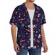 thumbnail image 2 of Balery Winter Skiing Snowflakes Camisa Casual de Manga Corta con Botones para Hombre, Texturizada, Estilo Cubano, para Playa, Verano-Large, 2 of 5