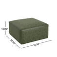 thumbnail image 3 of Christopher Knight Home Modern PU Leather Square Ottoman, Versatile Footrest & Side Table, Green, 3 of 8