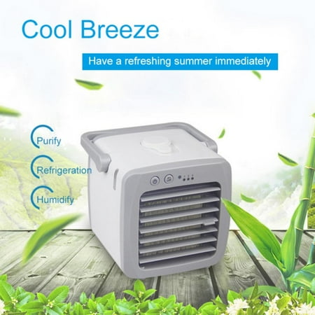 

Portable Air Conditioner Fan Mini Evaporative Cooling Fan 3 in 1 Personal Air Cooler Fan Powered by USB - for Home Office Dorm White