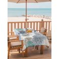 thumbnail image 2 of Outdoor Tablecloth with Umbrella Hole for Patio/Picnic/Party/Camping, Ocean Turtle Waterproof Table Cloth Rectangle Table Cover Washable, Nautical Sea Coral Conch Shells Watercolor (60"x 102"), 2 of 8