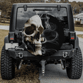 thumbnail image 2 of Lotusprinthandmade Horror Skull Spare Tire Cover With Backup Camera Hole 6 Sizes (34 in.), skull wheel protector, horror themed tire cover, 2 of 6