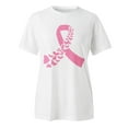 thumbnail image 4 of XFHLMJFF Cancer Shirts for Womens Pink Ribbon Printed Short Sleeve O Neck Blouse Graphic Tees, 4 of 5