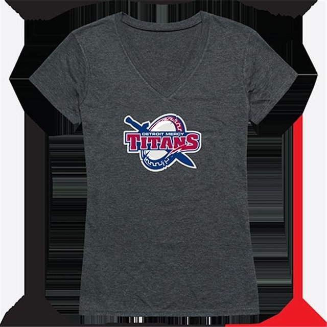Womens Detroit Mercy University Cinder Tee, Heather Charcoal - Small