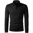 thumbnail image 2 of Krdevn Mens Shirts - Men's Classic Long Sleeve Shirt Casual Button Down Collar Shirt Comfortable Breathable Soft Fabric Stylish Versatile Top for Daily Wear,Mens Fall Shirts,Color:Black,Size:S, 2 of 5