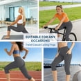 thumbnail image 4 of Capri Leggings for Women High Waisted Yoga Capris Pants with Pockets Tummy Control Athletic Workout Trousers, 4 of 6