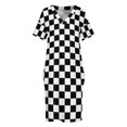 thumbnail image 3 of Vestido holgado con bolsillos a cuadros para mujer, vestido de noche de verano para mujer, 3 of 6