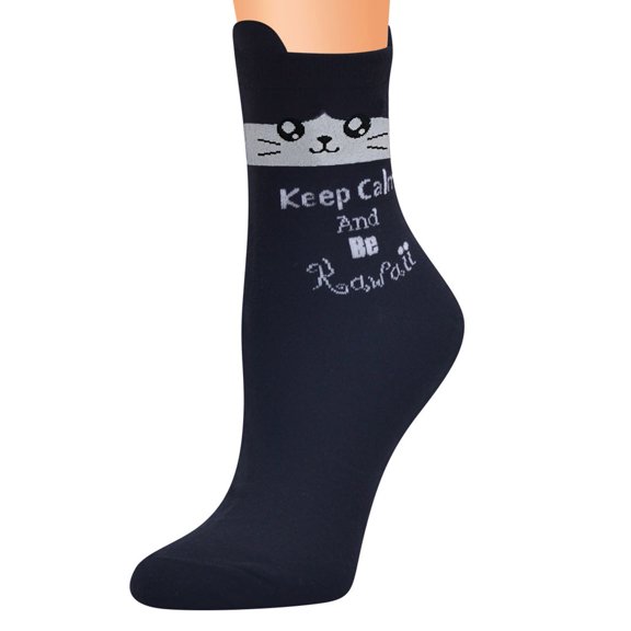 DQRPSEETB Women Casual Cotton Pattern Lady Socks Tube Comfortable Socks Women No Show Socks,Golf Socks Black