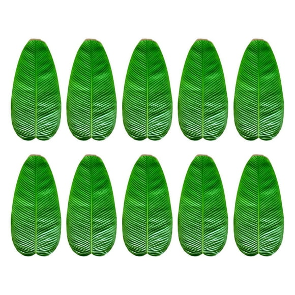 10pcs Artificial Banana Leaf Placemat Table Decoration Heat-Resistant Drink Table Decoration Cup Coasters Dining Table Mats Decor S