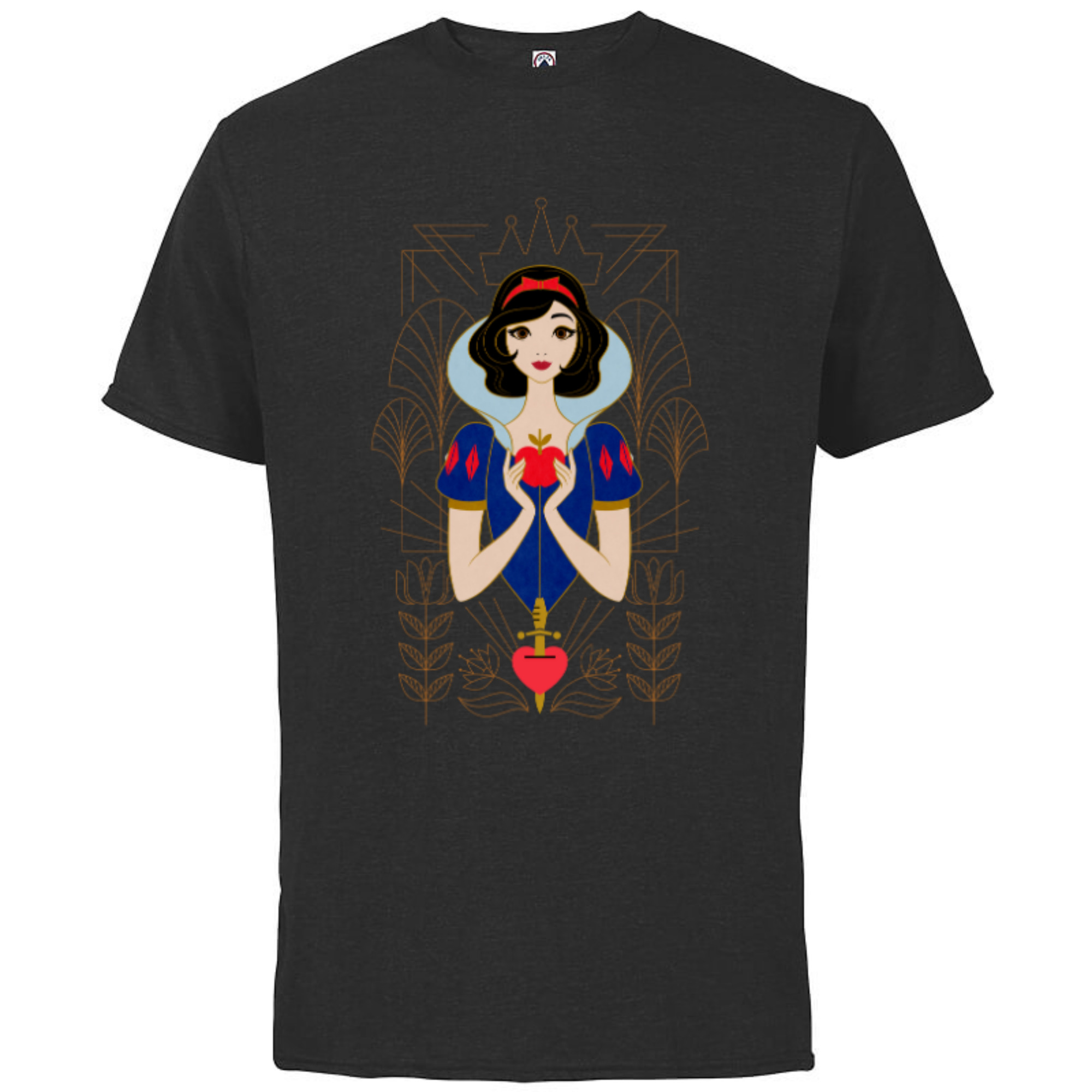 Disney Princess Snow White Modern Art Deco Style Short Sleeve Cotton T Shirt For Adults