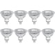 thumbnail image 1 of Set Of 8 Gu5.3 Mr16 20w 12v Warm White Halogen Bulb, Glass Cover 400lumen 2 Pin Spotlight Replacement For 20w Halogen, 1 of 5