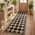 thumbnail image 2 of VUNATE Outdoor Rugs Carpet 2'x6' Jute Rug Boho Checkered Washable Patio Rug Distressed Modern Braided Area Rugs Black Indoor Outdoor Rugs for Living Room Entryway Laundry Balcony, 2 of 7