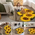 thumbnail image 5 of Rustic 6FT Round Area Rugs for Living Room 111 Sunflowers Wood Grain Texture Pastoral Vintage Ultra-Thin Non-Slip Round Rugs Machine Washable Low Pile Circle Carpet for Bedroom Kitchen Nursery, 5 of 9