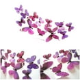 thumbnail image 3 of 12 Pcs Autocollants Muraux PVC Simulation Insecte Autocollants Muraux PVC Décalcomanies Imperméables Papiers Peints pour Décoration Intérieure, Violet, 3 of 6