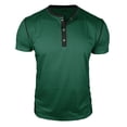 thumbnail image 4 of Dresfit Dress Shirts Men Button Down Solid Business T Shirts Short Sleeve Basic Lightweight Golf Tops Relaxed Fit Cotton Tees Dark Green M, 4 of 5