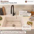 thumbnail image 3 of Mondawe 27 inch Drop-In Undermount Fireclay Single Bowl Kitchen Sink with Thick Mounting Deck in Gloss White/Black, 3 of 9