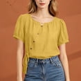 thumbnail image 5 of Sexlip Women's Blouse Short Sleeve Loose Fit Trendy Design Versatile Styling Breathable Wear Fashion Forward Modern Style Yellow XXL, 5 of 6