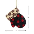 thumbnail image 5 of Gallerie 4" Eclectic Leopard Print and Polka Dot Mitten Christmas Ornament - Red/Brown, 5 of 7