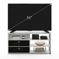 thumbnail image 3 of Furinno JAYA Simple Design TV Stand for up to 55-Inch with Bins, White Oak, Stainless Steel Tubes, 3 of 6
