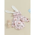 thumbnail image 4 of Baby Romper, Long Sleeve Hooded Bunny Print Fall Bodysuit Easter Clothes for Girls Boys, 4 of 10