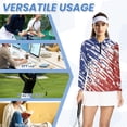 thumbnail image 6 of Uorisanigo Fashion Stars Womens Athletic Polo Workout Tops Size M Stylish Casual Women's Long Sleeve Athletic Shirts Zipper Neck Outing Wear for Workout Sports, 6 of 7