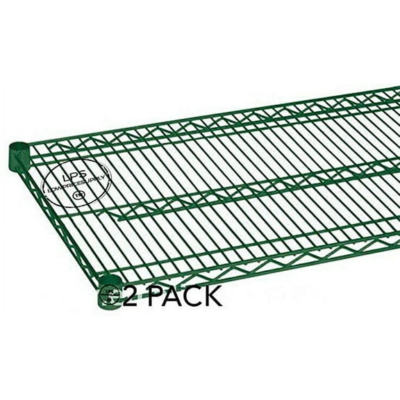 "2 Pack 14"" x 42"" NSF Green Epoxy Wire Shelf"