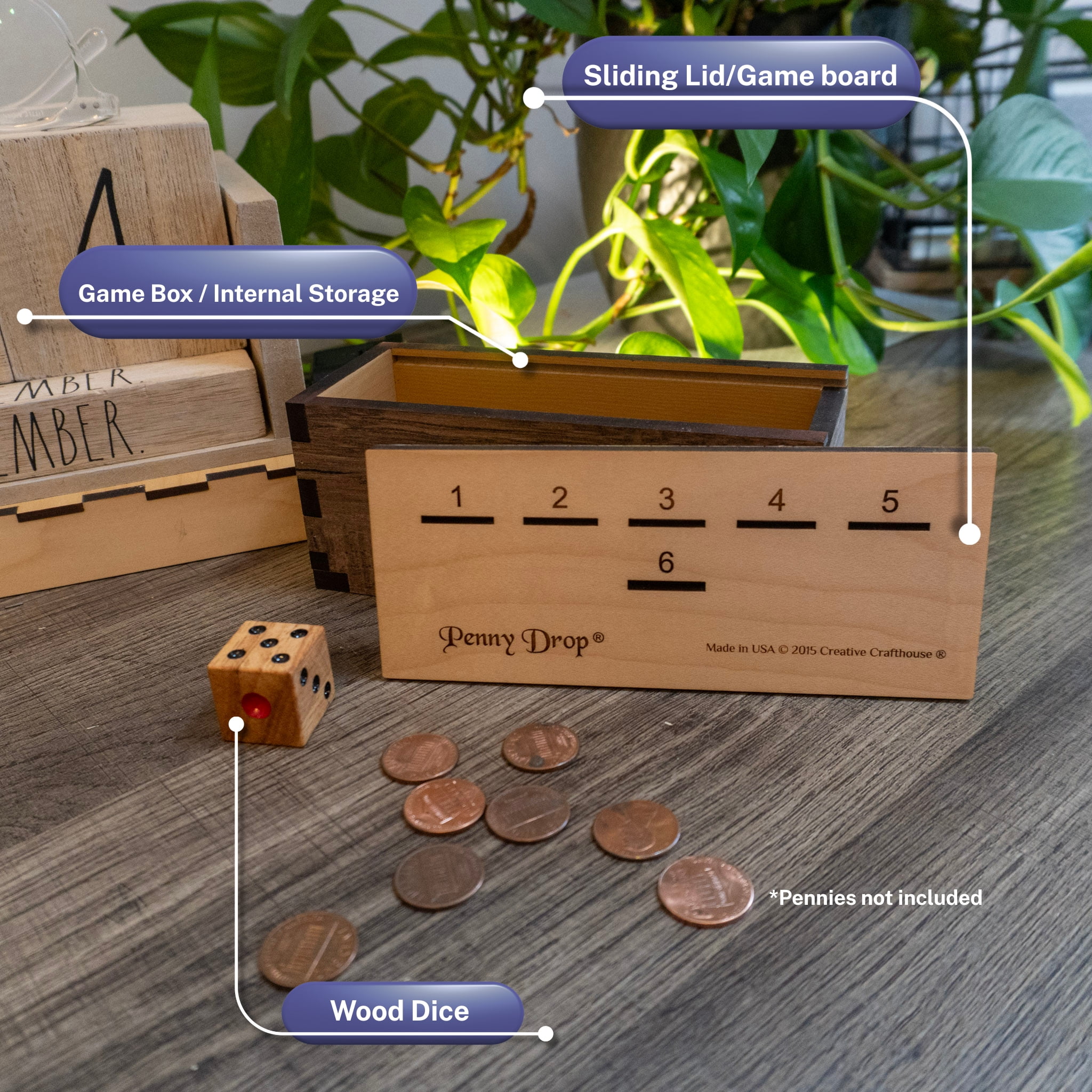 Creative Crafthouse Penny Drop Special Edition Wooden Tabletop Dice Game