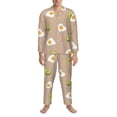 thumbnail image 3 of Sikiie Egg and Avocado Mens Pajama Set, Soft Warm Long Sleeve Sleepwear, Cozy Button-Down Pjs for Men-Small, 3 of 7