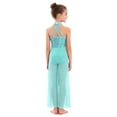 thumbnail image 3 of Alvivi Kids Girls Ballet Lyrical Dance Bodysuit Sleeveless Leotard Wide-Leg Jumpsuit Performance Dancewear Light Green 14, 3 of 5