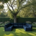 thumbnail image 2 of Patioflare Flexiform U-Shape Modular Patio Sofa Set, Blue, 2 of 6