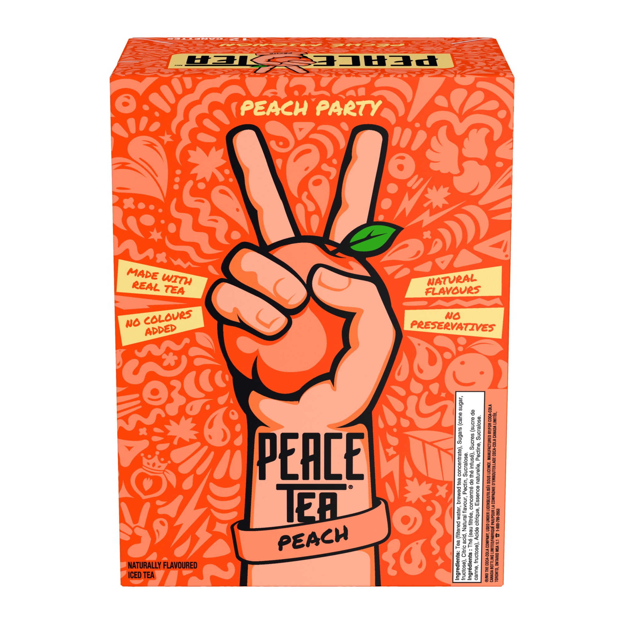 Peace Tea Peach Party Cans, 341 mL, 12 Pack, 12 x 341 mL