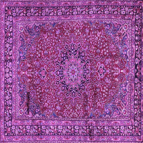 Ahgly Company Indoor Square Persian Purple Traditional Area Rugs, 6' Square