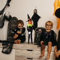 thumbnail image 5 of Halloween Pumpkin Elf Doll,14Inch Handmade Stuffed Pumpkin Elf Toys with Black Hat,White Gloves,Dresses,and Cape for Halloween and Autumn Harvest Holiday Tabletop Home Decorations, 5 of 9