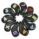 thumbnail image 1 of 10 fundas para cabezas de palos de golf de cuello largo, impermeables, para golf, accesorios suaves con 4 10 piezas-Negro, 1 of 9