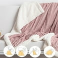 thumbnail image 4 of Knit Throw Blanket for Couch - 39.37*59.05 Inches Beige Checkered Throw, Reversible Thick and Warm Blankets for Winter, Super Soft Cozy Knitted Blanket for Bed Sofa Chair, 4 of 7