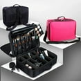 thumbnail image 2 of Professional Travel Makeup Case Large Capacity Makeup Train Case Portable Artist Cosmetic Brush Organizer Storage Bag With Adjustable Dividers And Shoulder Strap For Toiletry Jewelry，Black - M, 2 of 8