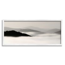 Stupell Rolling Fog Cloudy Mountains Landscape Photography White Framed Art Print Wall Art