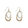 thumbnail image 3 of RSAMD Gold Silver Two Tone Irregular Oval Drop Earrings for Women Statement Jewelry-Gold, 3 of 4
