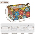thumbnail image 7 of Yayeee Foldable Storage Basket for Shelves with Handles Set of 2 Waterproof Cloth Bins, Cartoon Flowers, 7 of 7