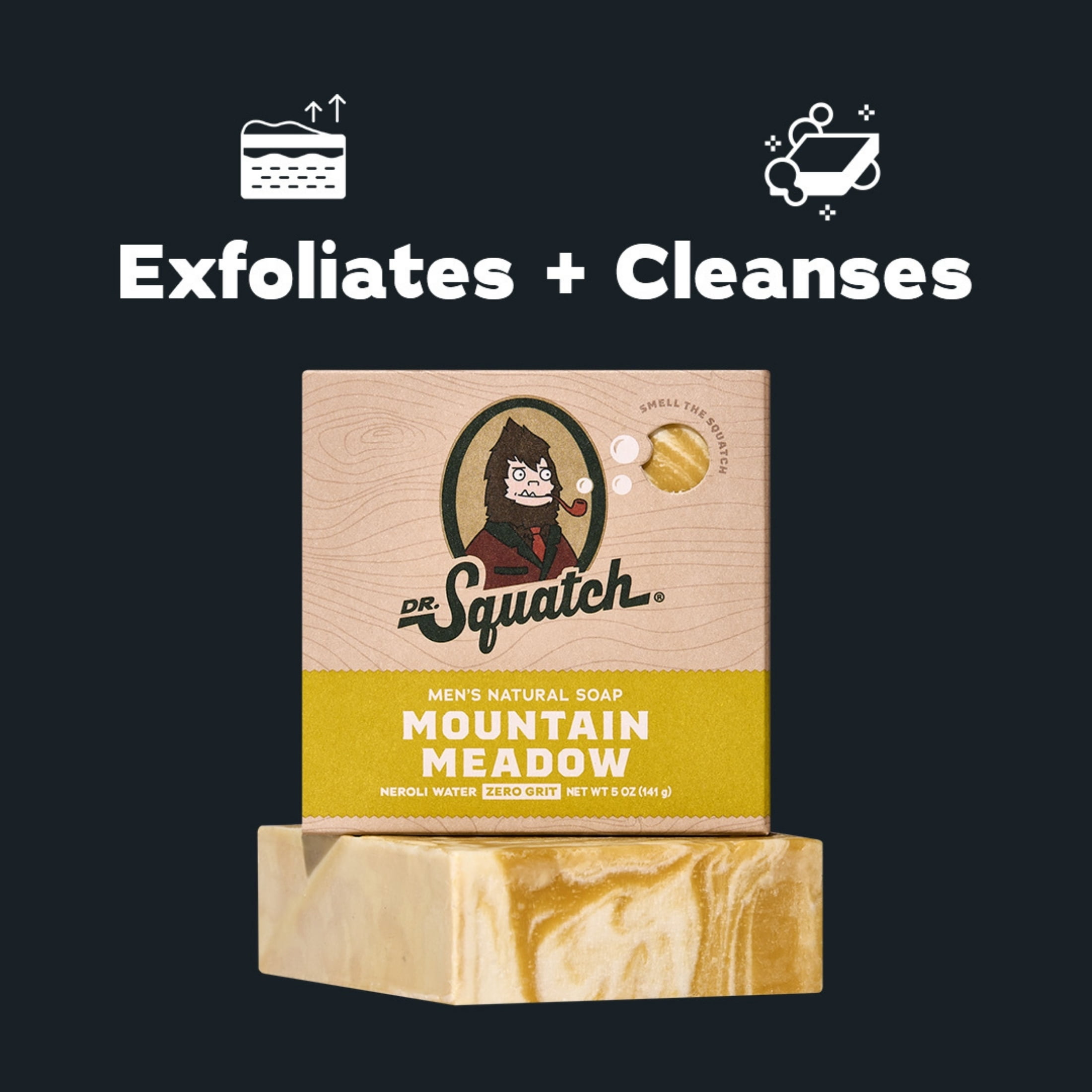 Dr. Squatch Mens Bar Soap, Natural Bar Soap for Men, Mountain Meadow, 5 Oz