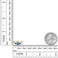 thumbnail image 6 of Gem Stone King 10K Yellow Gold Persian Blue Moissanite and Blue Created Sapphire 3-Stone Ring for Women | 1.08 Cttw | Round 6MM | Gemstone Birthstone | Size 7, 6 of 6