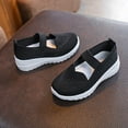 thumbnail image 4 of Xfvqtps Kids Girls Casual Shoes Mesh Hollow out Flats Slip on Elastic Soft Sole Non Slip Breathable Comfortable Lightweight Athletic Running Jogging Walking Sneakers Black, 4 of 5