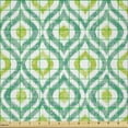 thumbnail image 2 of Ambesonne Ikat Fabric by the Yard Microfiber, Vibrant Ogee Motif, 3 Yards, Mint Green Yellow Green, 2 of 2