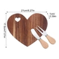 thumbnail image 3 of 1 Set Heart Cheese Board: Wood Cheese Board - Charcuterie Tray For Dessert Serving With Cutter Fork, 3 of 6