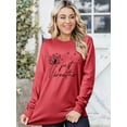 thumbnail image 4 of ZXSXSY Women Dandelion Just Breathe Letter Printed Crew Neck Long Sleeves Pullover, 4 of 7