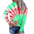 thumbnail image 1 of Wolfast Sweat à Capuche Tie-dye pour Femmes, Col Rond, Manches Longues, Pull à Cordon, Mode Décontractée, Vert Menthe, m, 1 of 3