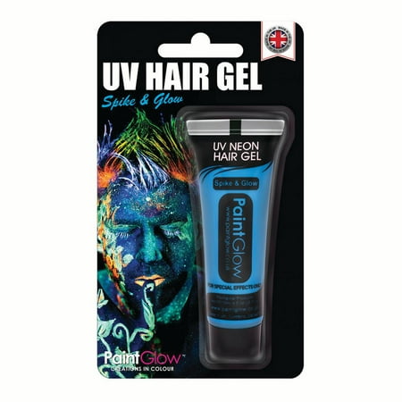 PaintGlow Spike & Glow UV Reactive Neon 10ml FX Hair Gel, Blue
