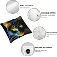 thumbnail image 4 of COMIO Pillow Cover Cat Black Throw Pillow Case Home Decor for Sofa Livingroom Couch Bed Decorative Gift 2Pcs, 4 of 6