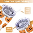 thumbnail image 5 of Happy Halloween Pumpkin Cup with Handle and Straws 40 oz Insulated Halloween Travel Cup Birthday Present for Women Girls Daughter Mom Gifts for Him/Her Coffee Mugs, 5 of 7