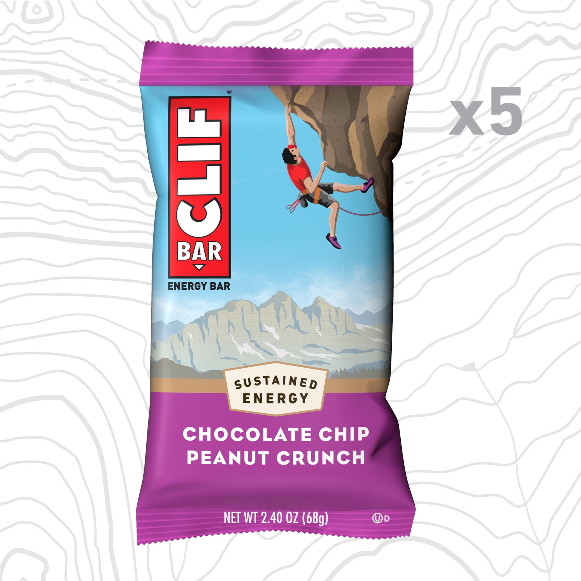 CLIF BAR Energy Protein Bars, Chocolate Chip Peanut Crunch, 5ct