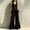 Black, variant on Womens Casual Two Piece Outfit V Neck Sleeveless Button Peplum Top High Waist Ruffle Hem Wide Leg Pants Solid Color Elegant Set Yellow XL(XL)